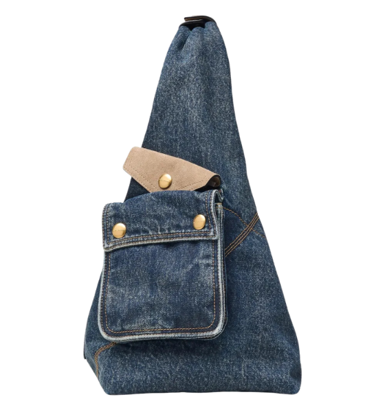 Dark Wash Denim The Pocket Sack Bag