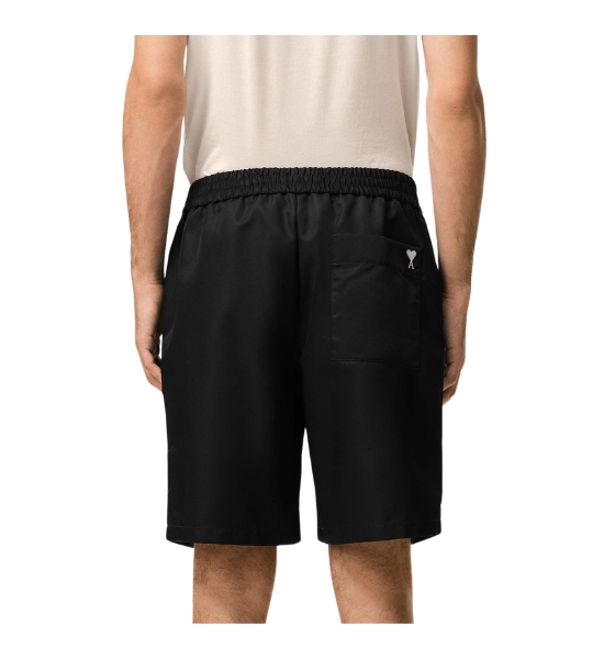 Black Nylon Short Elasticated Shorts