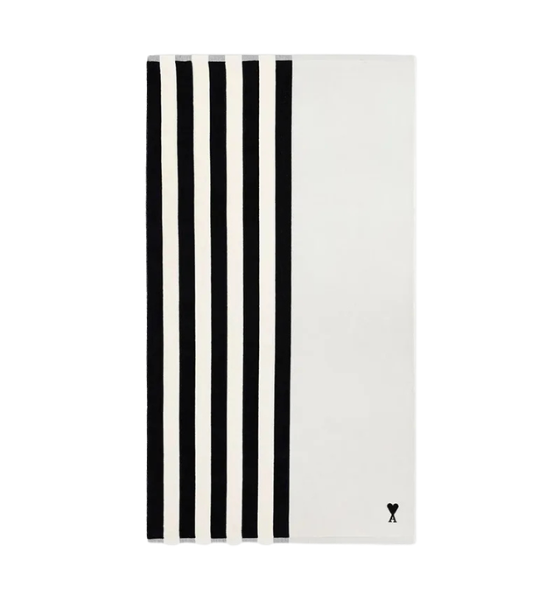 Black/White Stripes Reversible Towel