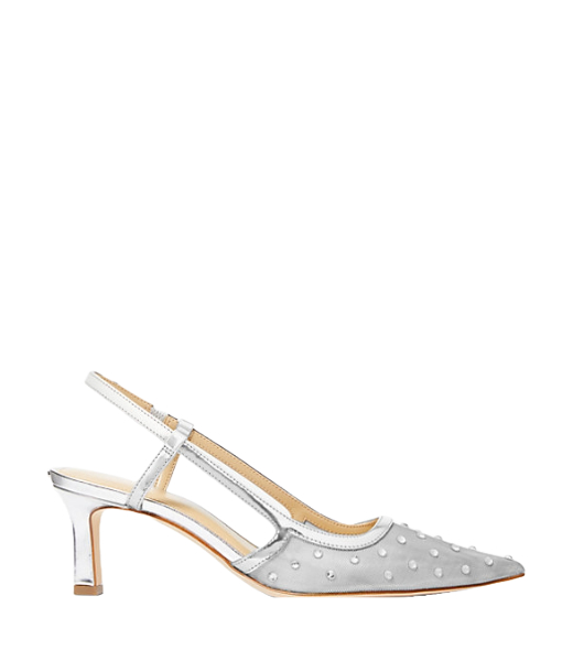 Alora Mid Sling Silver Glitter