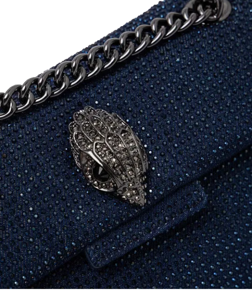 Fabric Mini Kensington V Blue Dark Denim Crossbody Bag