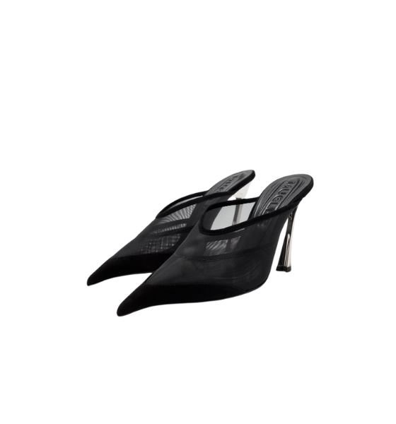 Black Mesh Fang 95 Mules