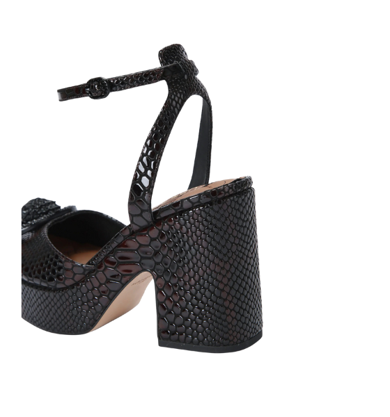 Dark Brown Snake Print Chelsea Closed Platform