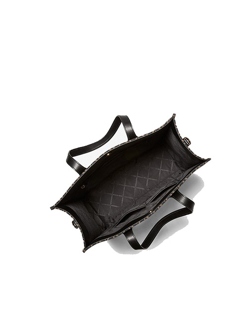 Black Logo Brown Tote Bag