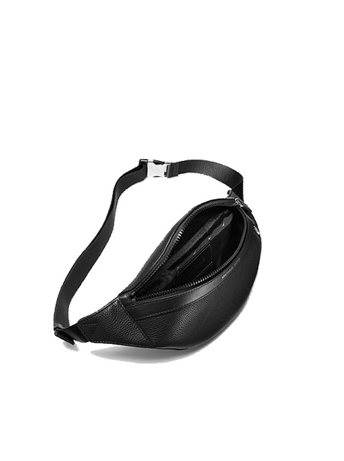 Small Hip Black Leather Bag