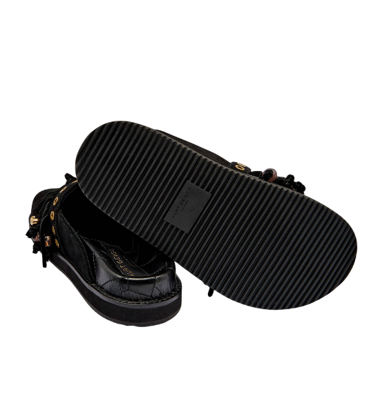 Black Suede Mayfair Fringe Mule