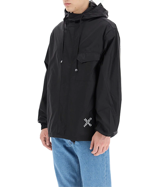 KENZO BLACK SHORT SCOOTER PARKA/RAIN COAT