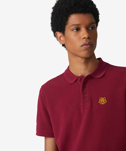 KENZO MAGENTA TIGER CREST POLO