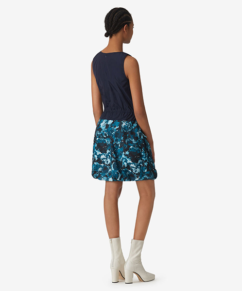 KENZO NAVY BLUE SLEEVELESS DRESS MIXED FA