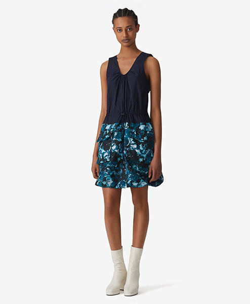 KENZO NAVY BLUE SLEEVELESS DRESS MIXED FA
