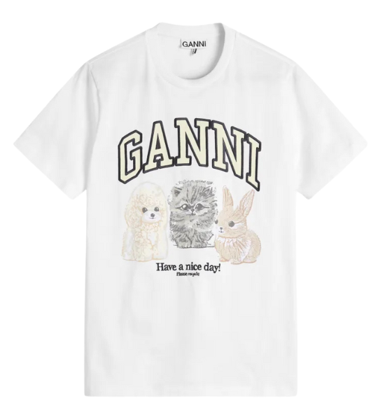 Basic Cotton Jersey Animals Relaxed T-Shirt
