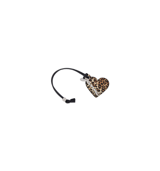 Leopard Print Ganni Bou Heart Mirror Keyring
