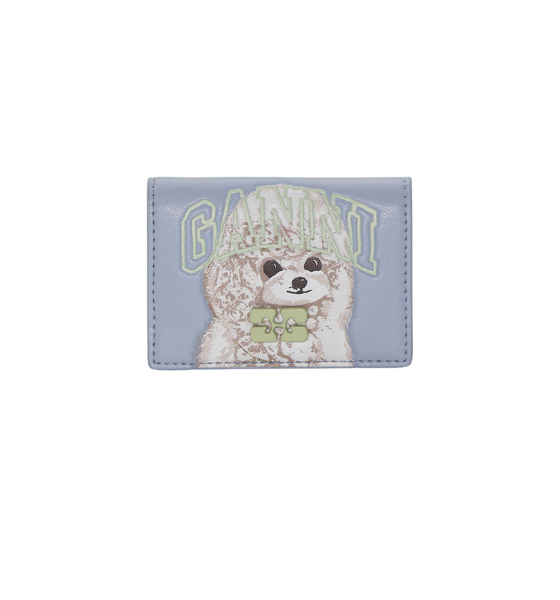 Soft Chambray Ganni Bou Card holder With Flap Animals