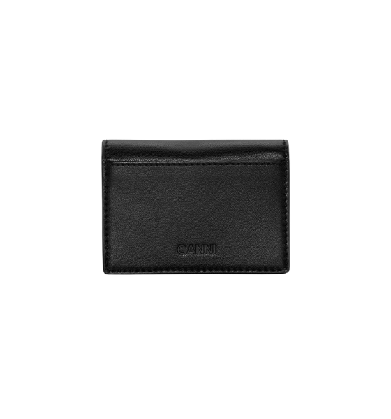 Black Ganni Bou card Holder With Flap Animals