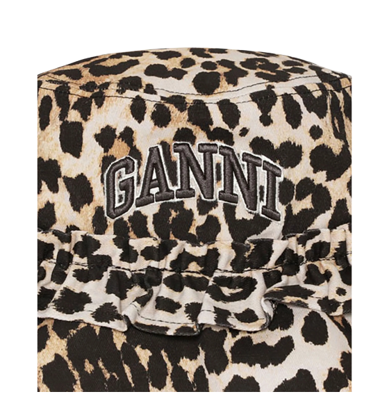 Leopard Washed Cotton Canvas Bucket Hat