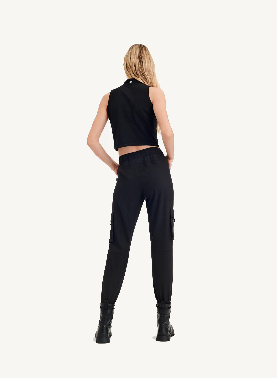 Logo-print Cropped Black Tank Top
