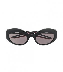 BALENCIAGA EYEWEAR HYBRID OVAL FRAME SUNGLASSES