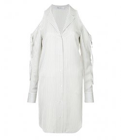 ALEXANDER WANG DRAPEY STRIPE SHIRTING GOLD SHOULDER US SHIRT