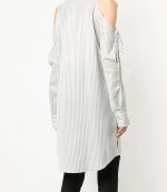 ALEXANDER WANG DRAPEY STRIPE SHIRTING GOLD SHOULDER US SHIRT