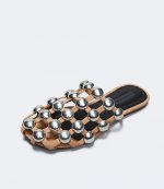 ALEXANDER WANG AMELIA NUDE SATIN/PV SANDAL FLAT