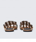 ALEXANDER WANG AMELIA NUDE SATIN/PV SANDAL FLAT