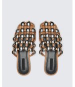 ALEXANDER WANG AMELIA NUDE SATIN/PV SANDAL FLAT