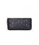 Black Embossed Logotype Wallet