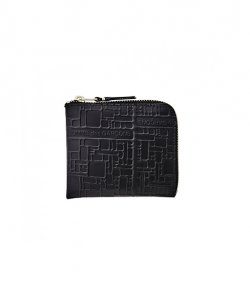 Black Embossed Logotype Wallet