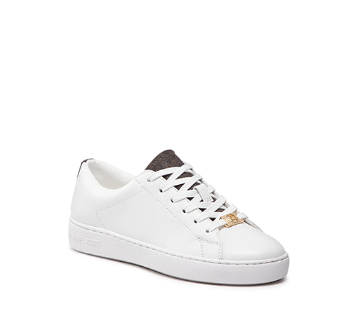 Keaton White Brown Logo Lace Up