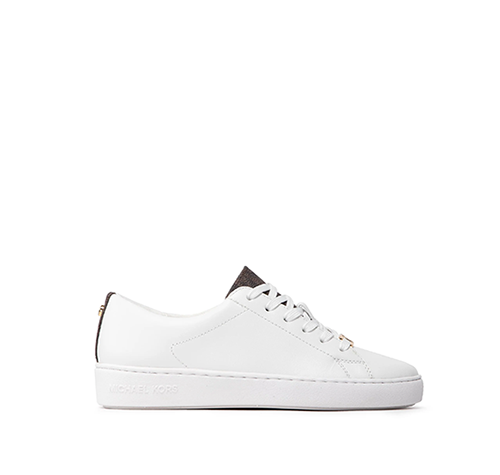 Keaton White Brown Logo Lace Up