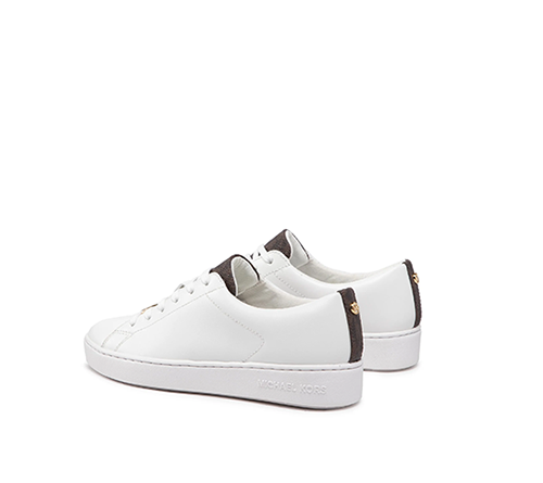Keaton White Brown Logo Lace Up