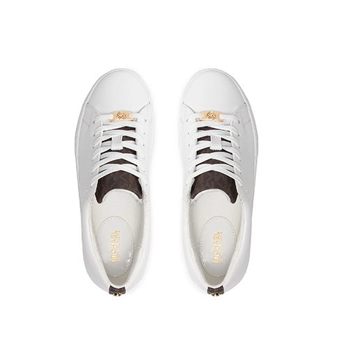 Keaton White Brown Logo Lace Up