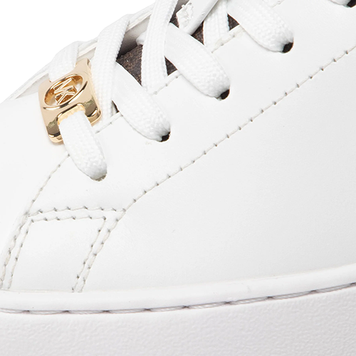 Keaton White Brown Logo Lace Up