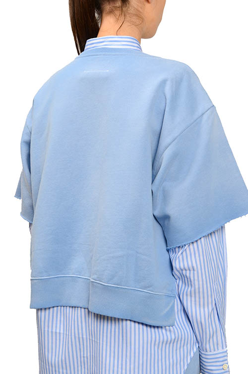 Logo Short-Sleeve Pastel Blue Sweatshirt