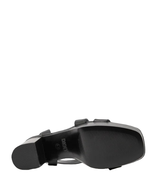 Ilisa Platform Ank Vacheta Leather Black Sandal