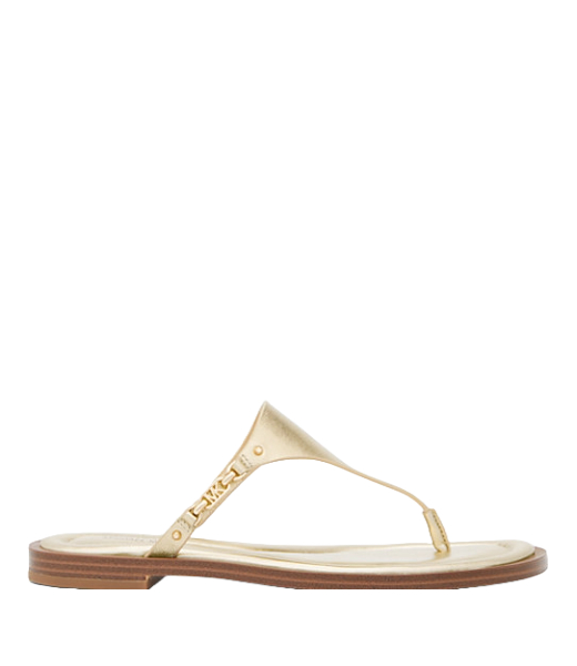 Daniella Flat Thong Gold Metallic Leather