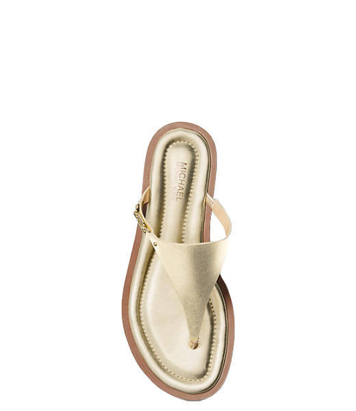 Daniella Flat Thong Gold Metallic Leather