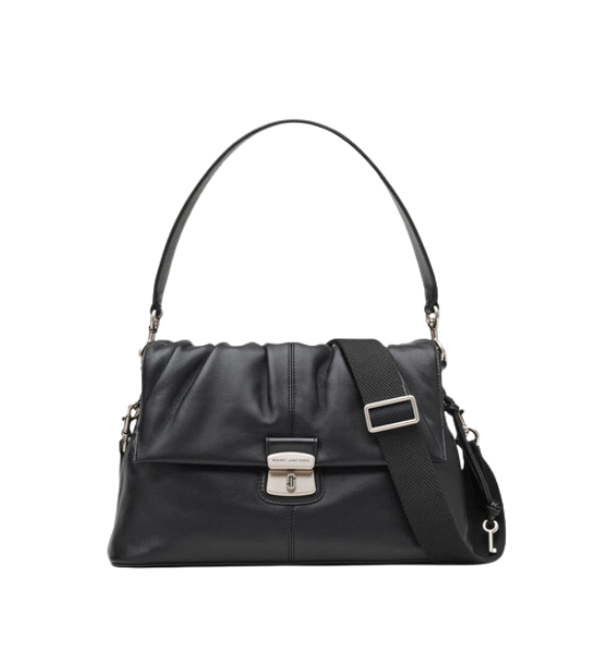 Black Leather The Cristina Messenger Bag