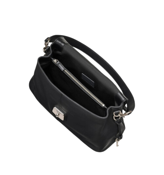Black Leather The Cristina Messenger Bag