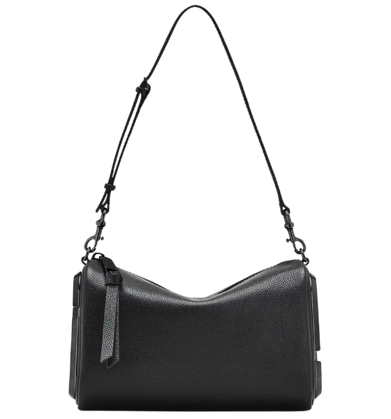 Black Leather The Snapshot Shoulder Bag