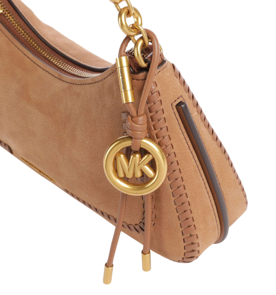 Brown Nolita Suede Leather Medium Chain Pouchette Bag