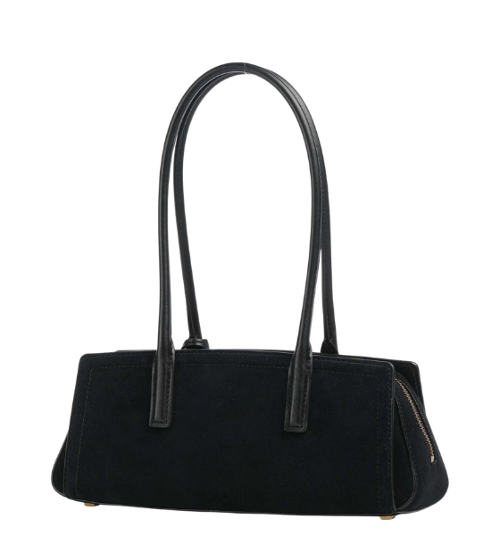 Black Laila Suede Leather Small Ew Shoulder Bag