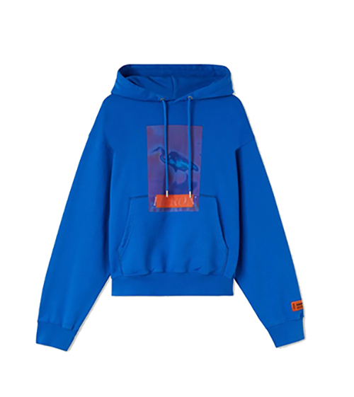 Heron Censored Hoodie Blue Navy Blue