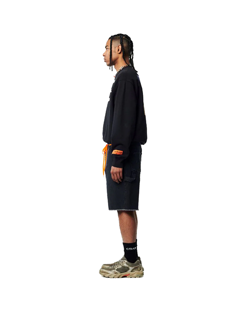 Medieval Heron Crewneck Black White