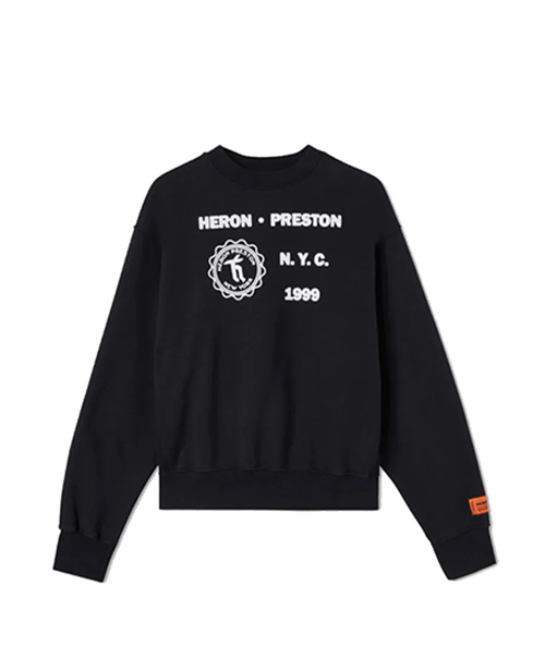 Medieval Heron Crewneck Black White