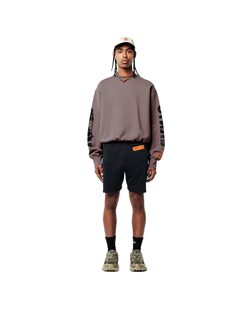 Flaming Skull Crewneck Grey Black