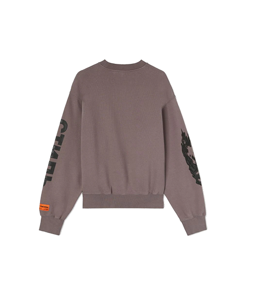 Flaming Skull Crewneck Grey Black