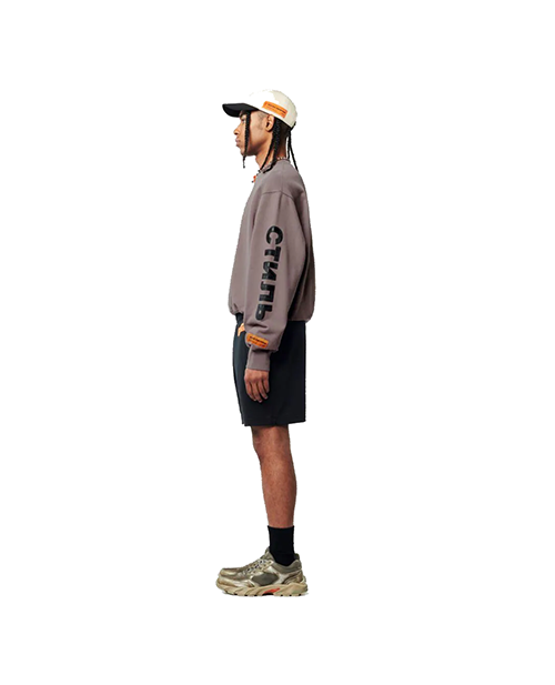 Flaming Skull Crewneck Grey Black