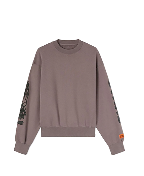 Flaming Skull Crewneck Grey Black