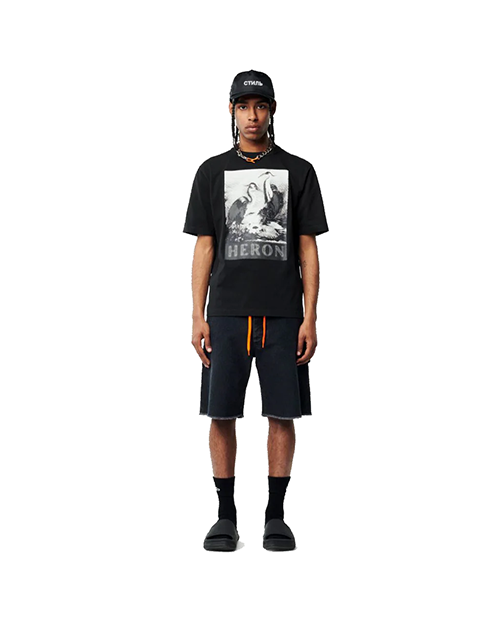 Halftone Heron SS Tee Black